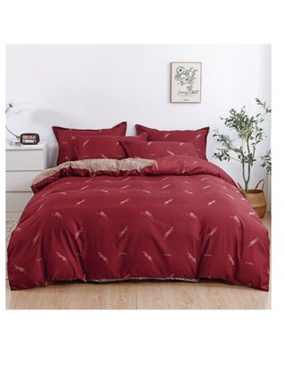 6-Piece Double Size Duvet Cover Set, 1 Duvet Cover + 1 Flat Sheet + 4 Pillow Cases, Microfibre, Mocha - pzsku/Z2707F48DFD2164AF2C2FZ/45/_/1708524483/a326282b-d805-4379-ba5a-5310aad6805a