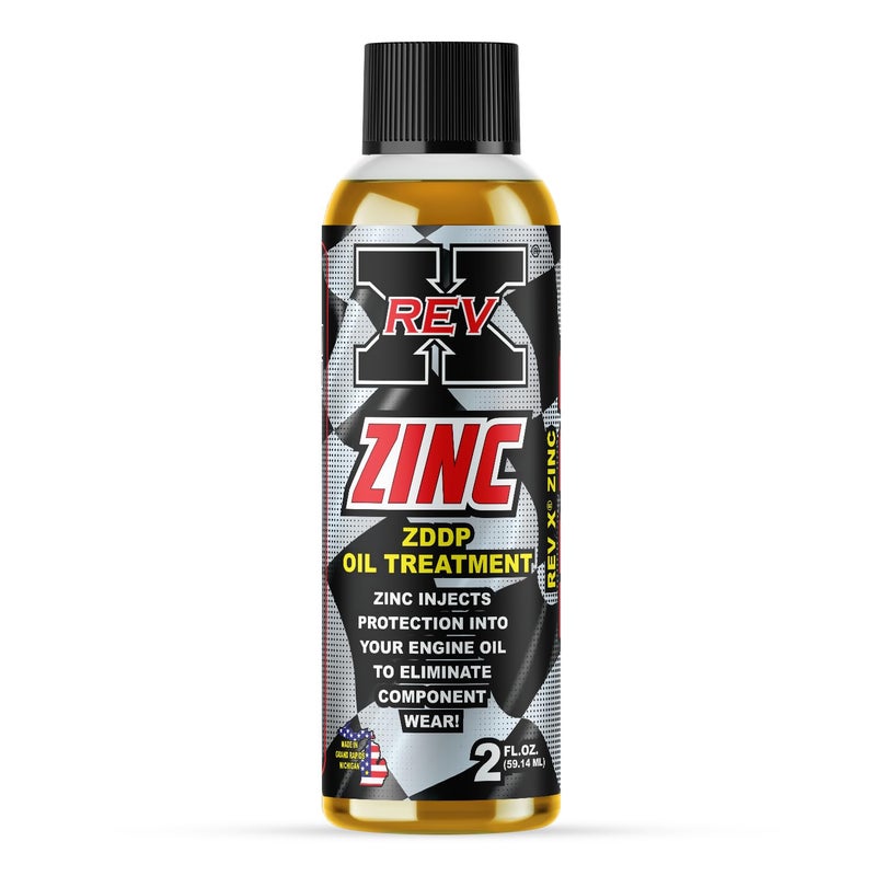 إضافة زيت REV X Zinc ZDDP - إضافة زيت متعددة الأغراض لمحركات الاحتراق الداخلي ذات الكامات المسطحة، سواء كانت تعمل بالبنزين أو الديزل
