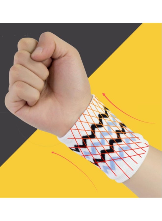 Generic Sport Wristband,   A Pair of Elastic Wrist Band Wavy Line Pattern Absorbent Terry Cloth, Gym for Man Woman Accessory, Tennis Basketball Soccer Workout Badminton Fitness Exercise, Random Color  - Image 3