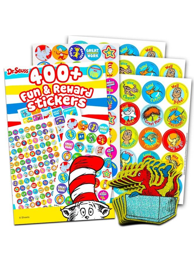 Dr. Seuss Stickers Party Favors Pack Cat In The Hat Sticker Sheets (480 Stickers Total Seuss Party Supplies)  - Image 1