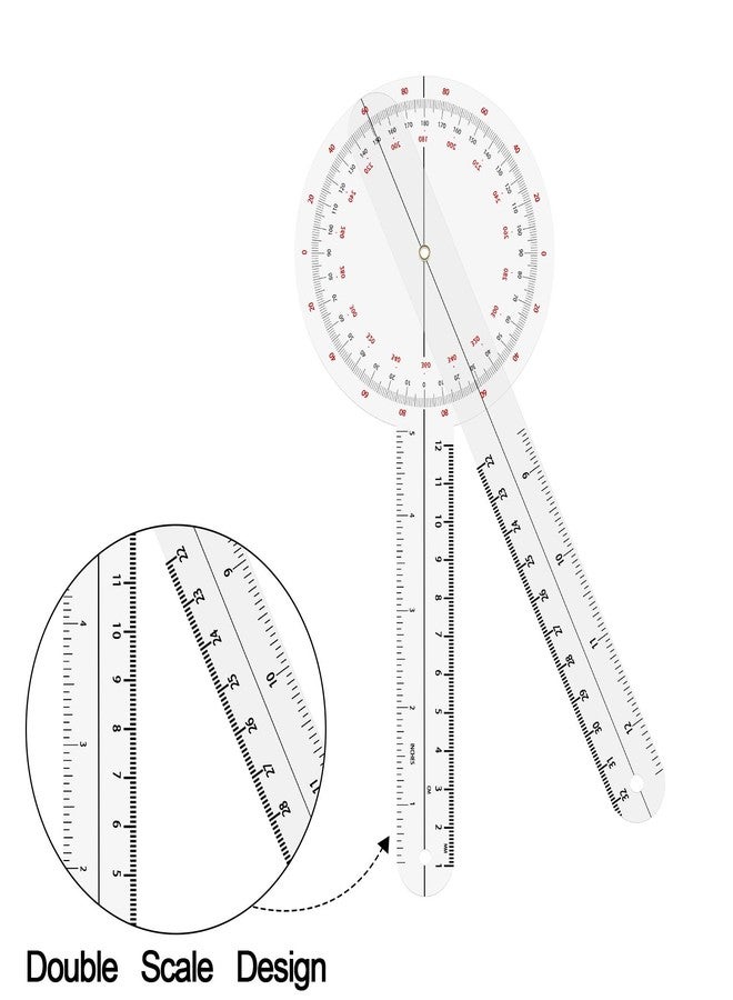 OIIKI 4PCS Goniometer Set, Including Finger Goniometer, 6" Goniometer, 180 Degree 6" Goniometer, 8inch Spinal Goniometer - Image 4
