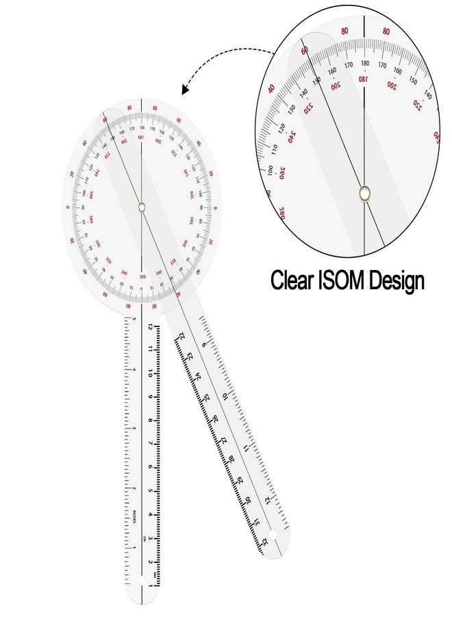 OIIKI 4PCS Goniometer Set, Including Finger Goniometer, 6" Goniometer, 180 Degree 6" Goniometer, 8inch Spinal Goniometer - Image 3