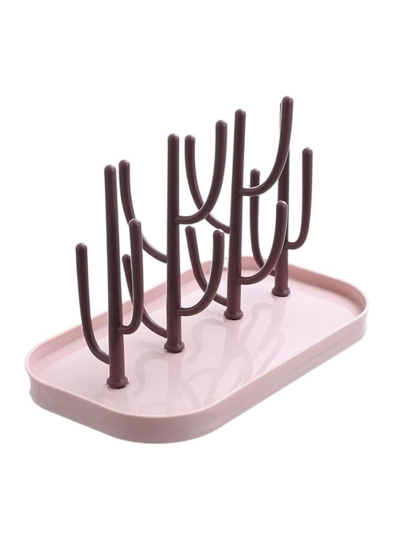 HALAMODO - Baby Bottle Drying Rack, Baby Bottle Storage Organizer, Nursing Bottle Racks, Space Saving Baby Bottle Holder, BPA Free Baby Dinnerware Organizer, with Detachable Draining Racks - Image 1