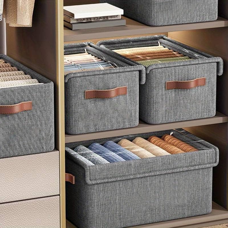 JOYSTER JOYSTER Foldable Wardrobe Organizer for Clothes Toys and Books Smart SpaceSaving Storage Box for Efficient Organization Ideal for Closets 26 LTR STORAGE BASKET WITH LID  - Image 4