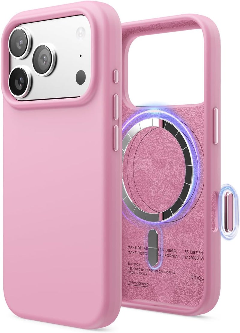 Elago Magnetic Liquid Silicone for iPhone 17 Pro | iPhone 18 Pro case cover Compatible with MagSafe - Hot Pink - Image 1