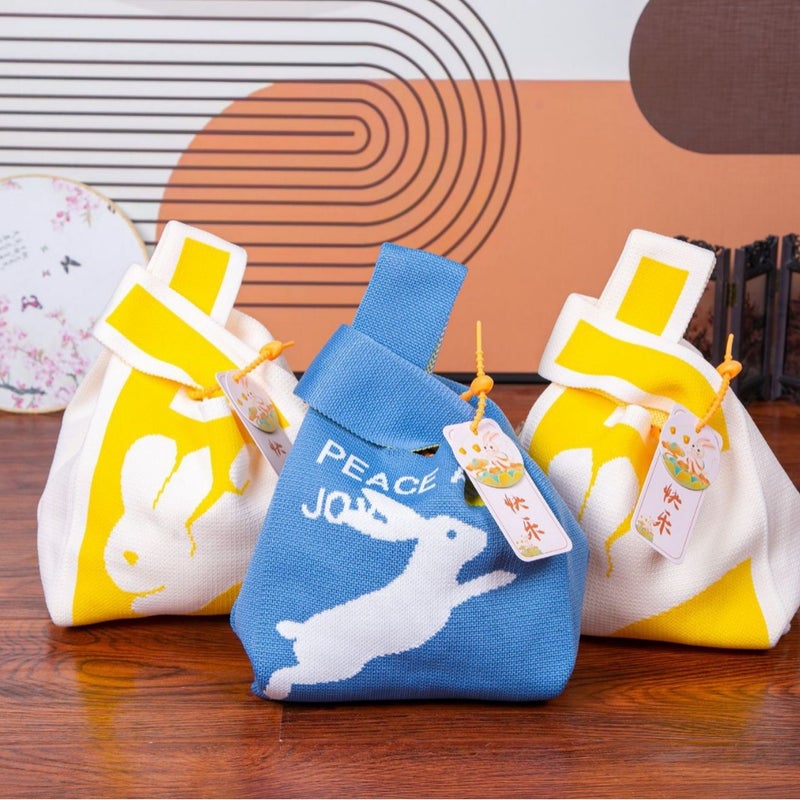 Mid-Autumn Festival Gift Bag Rabbit Portable Knitted Bag Gift Box Packaging Bag Empty Box Company Group Purchase Mid-Autumn Festival Gift Bag - Image 2
