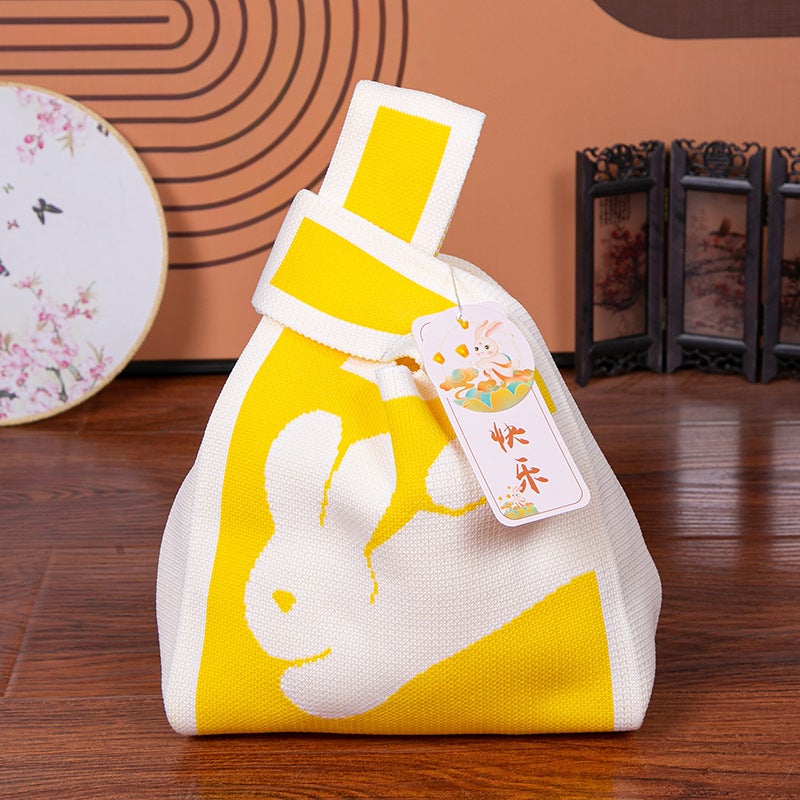 Mid-Autumn Festival Gift Bag Rabbit Portable Knitted Bag Gift Box Packaging Bag Empty Box Company Group Purchase Mid-Autumn Festival Gift Bag - Image 5