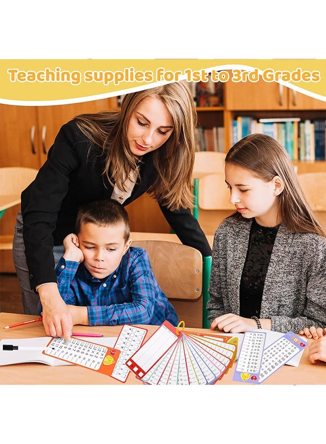 15PCS Multiplication Flash Cards, Multiplication Chart 0-12 With 2 Dry Erase Pens 1 Rings, Time Table Flash Cards For 1 St To 3rd Grades Fun Learning With Math Game - Image 3