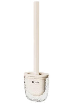 AIWANTO Toilet Bowl Brush Holder Set Elegant Design with Holder for Deep Cleaning Under Rim Compact Size Scrubber for Small Space Modern Bathroom Accessories White  - Image 1