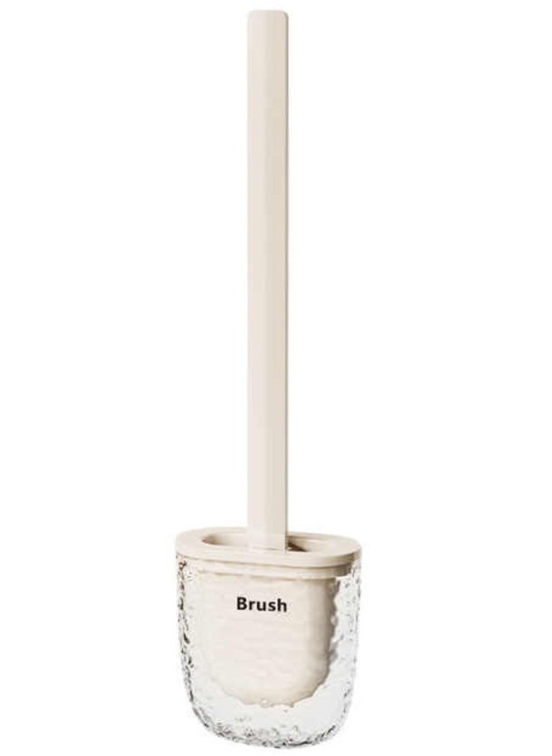AIWANTO Toilet Bowl Brush Holder Set Elegant Design with Holder for Deep Cleaning Under Rim Compact Size Scrubber for Small Space Modern Bathroom Accessories White  - Image 1