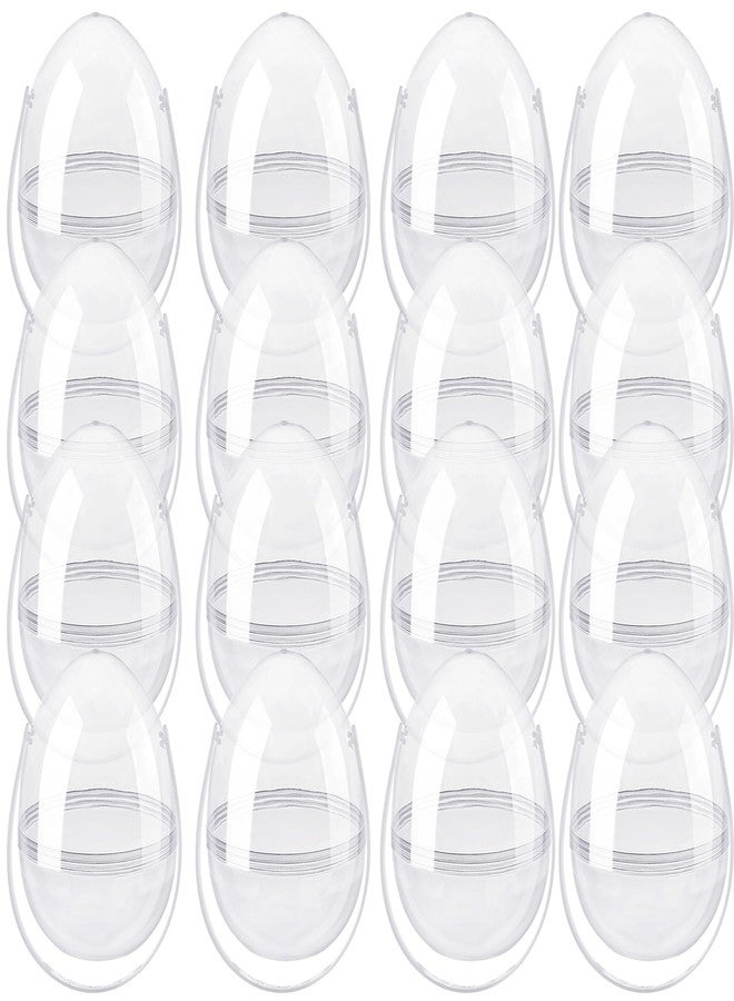 Restroma 12 Inch/ 10 Inch/ 8 Inch Giant Clear Easter Eggs Fillable 4/5/ 6/7/ 8/10/ 12 Pcs Jumbo Plastic Easter Eggs Large Clear Easter Egg Empty for Easter (16 Pcs - Clear with Handle (6 Inch)) - Image 1