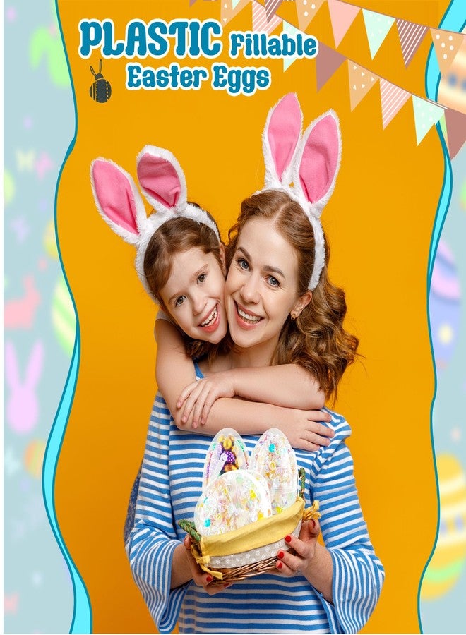 Restroma 12 Inch/ 10 Inch/ 8 Inch Giant Clear Easter Eggs Fillable 4/5/ 6/7/ 8/10/ 12 Pcs Jumbo Plastic Easter Eggs Large Clear Easter Egg Empty for Easter (16 Pcs - Clear with Handle (6 Inch)) - Image 4