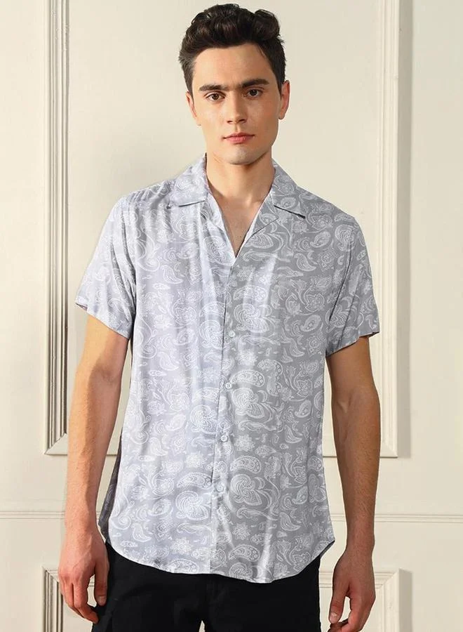 Dennis Lingo Paisley Print Short Sleeve Shirt by Styli