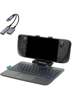 Decktop With Splitter Steam Deck Keyboard And Bluetooth Trackpad Mouse With Multicolor Led Laptop Accessory For Valve Linux Pc Gaming Accessories Steam Deck Rog Ally