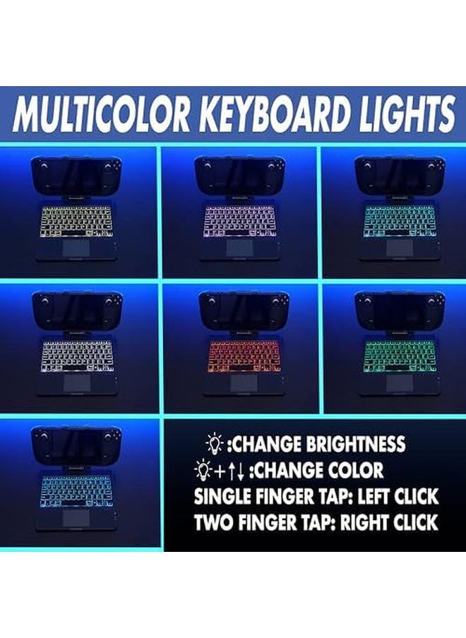 erorex - Decktop With Splitter Steam Deck Keyboard And Bluetooth Trackpad Mouse With Multicolor Led Laptop Accessory For Valve Linux Pc Gaming Accessories Steam Deck Rog Ally - Image 1
