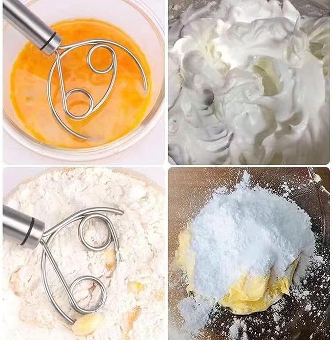 black sparrow Black Sparrow Multifunctional Effortless Stainless Steel Dough Mixer with Hanging Hole Durable TimeSaving Mixing Stick Baking Tools Egg Beater for Home Kitchen Baking Accessories  - Image 3