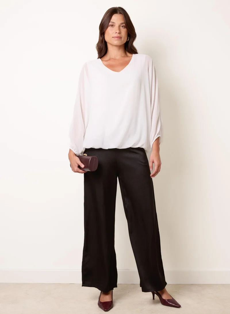 بلو فانيلا High Waist Wide Leg Trousers