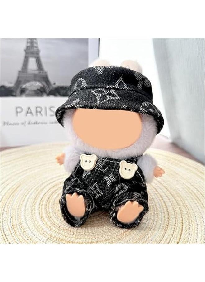 Arabest Clothes Set for Labubu Doll, Hat and Overalls Outfit Set for Labubu 17cm Accessories, Cute Stylish Clothing Suit for Doll Dress up (Style 1)  - Image 1