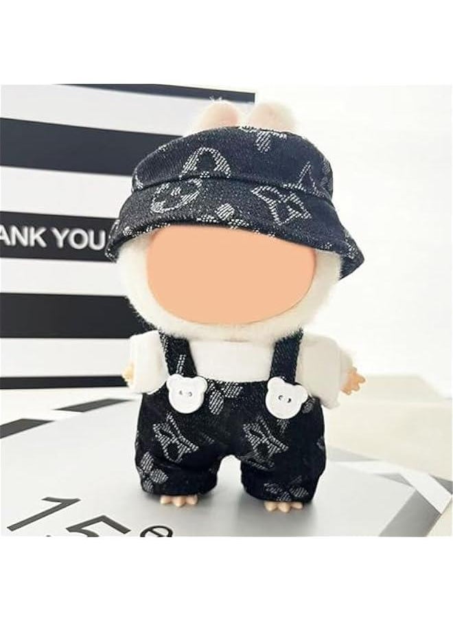Arabest Clothes Set for Labubu Doll, Hat and Overalls Outfit Set for Labubu 17cm Accessories, Cute Stylish Clothing Suit for Doll Dress up (Style 1)  - Image 4