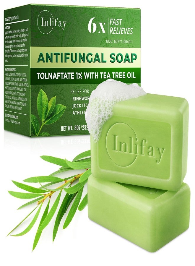 Inlifay Antifungal Soap Bar for Men: Anti Fungal Skin Soap for Athlete's Foot, Jock Itch, Ringworm - Tea Tree Fungus Soap for Active People Daily Body Cleansing | 2 Bars (1 Pack) - Image 1