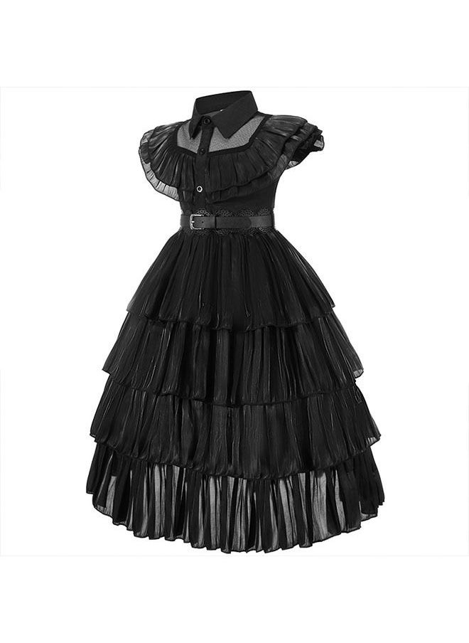 NIBEMINENT - Wednesday Addams Costume Dress Kids Girls Family Costumes Cosplay Party For Girls - Image 1