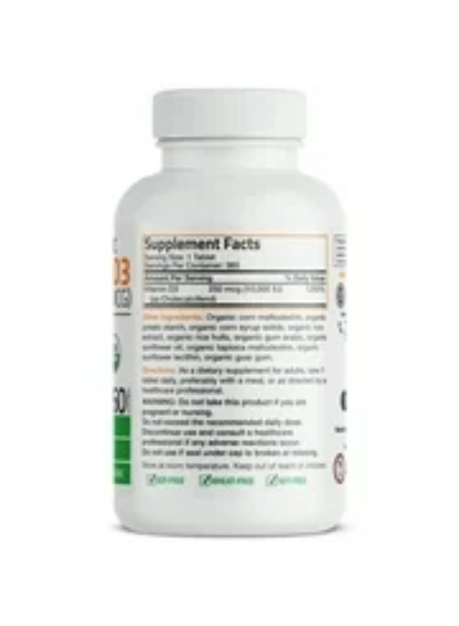 برونسون فيتامين د3 10000 وحدة دولية (250 ميكروغرام) عالي الفعالية - يدعم جهاز المناعة الصحي، والعظام القوية، والعضلات والأسنان - غير معدل وراثيًا، 360 كبسولة هلامية (تكفي لمدة عام واحد) - Image 3