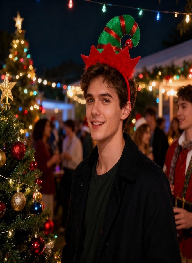 Hosfairy Elf Hat Holiday Christmas Elf Headband Santa Headwear Cute Hair Hoop Headwear for Adult girls Xmas Party Holiday Hair Accessories Favors - Image 5