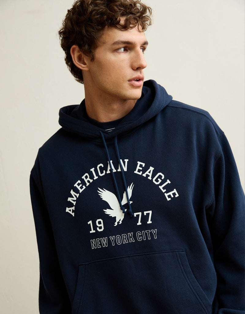 American Eagle AE Lightweight Logo Fleece Hoodie - Image 3