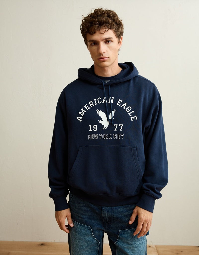 American Eagle AE Lightweight Logo Fleece Hoodie - Image 4