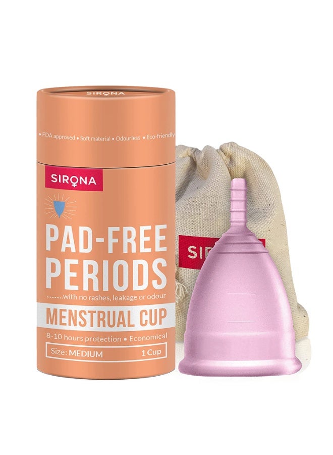 Sirona Reusable Menstrual Cup for Women (Medium) with Collapsible Microwave-Safe Sterilizer | 100% Medical-Grade Silicone | Odour, Rash & Itch-Free Period Care with Quick Steam Cleaning - Image 4