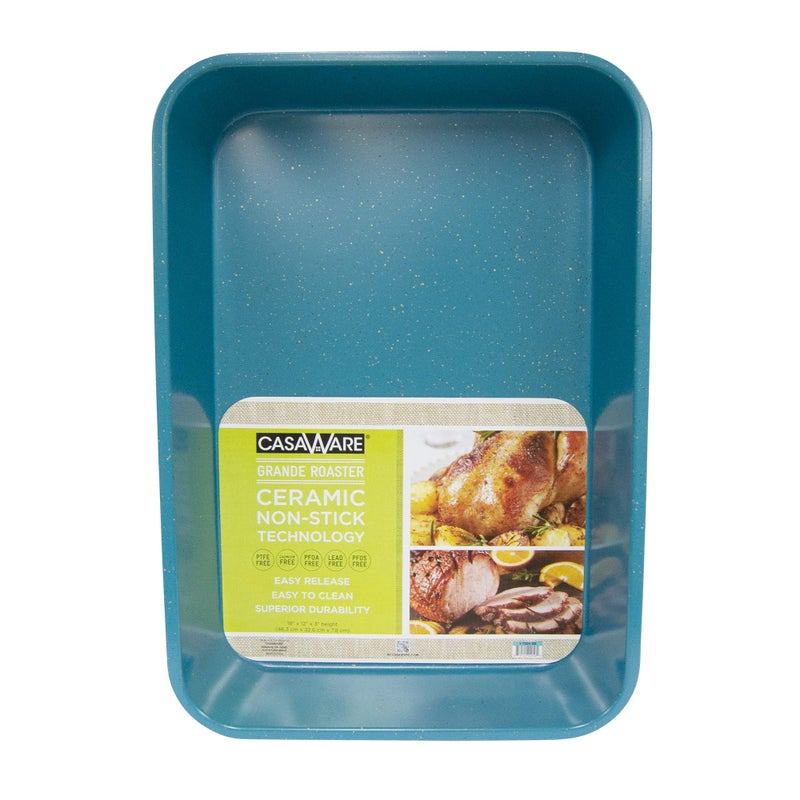 casaWare casaWare Grande LasagnaRoaster Pan 18 x 12 x 3Inch  Extra Large Ceramic Coated NonStick Blue Granite 