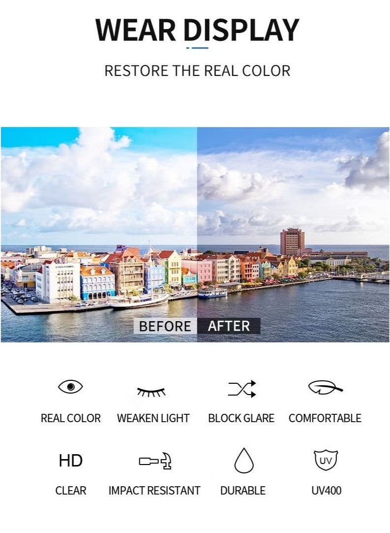 R A B O Polarized Sunglasses – HD Polarized Lens, 100% UV400 Protection, Stylish Unisex Design – Black - Image 3