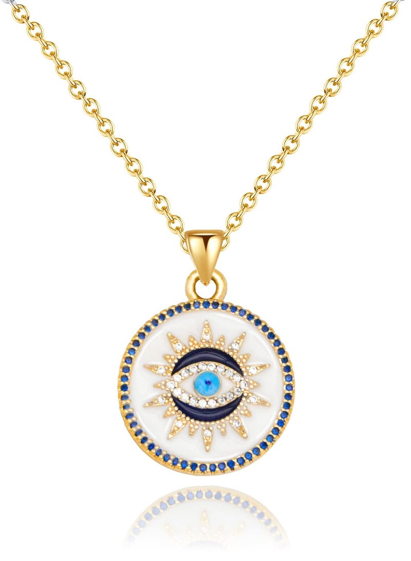 SYOSI Evil Eye Necklace Handmade Female Evil Eye Jewelry Necklace Pendant Lucky Amulet - Image 1
