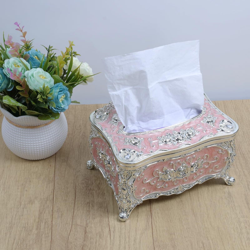 Geesatis Tissue Box Cover, Rectangle Tissue Box Holder, Rectangular Napkin Facial Tissues Holder for Bathroom Toilet Bedroom Living Room Table Desk Office Dresser, 1 Pcs Pink 7.5''x5''x4'' - Image 5