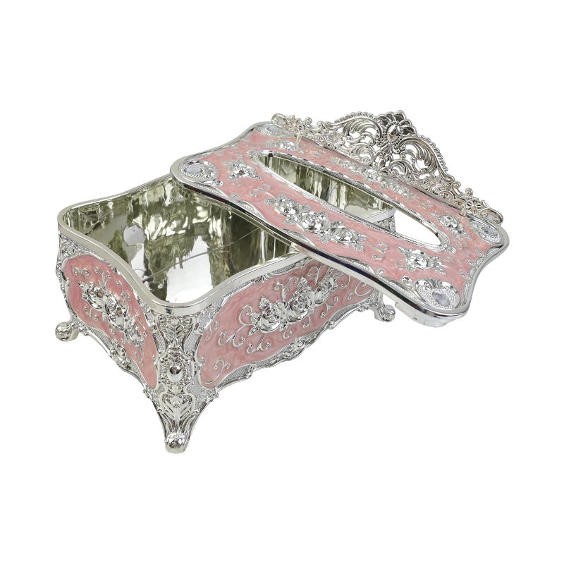 Geesatis Tissue Box Cover, Rectangle Tissue Box Holder, Rectangular Napkin Facial Tissues Holder for Bathroom Toilet Bedroom Living Room Table Desk Office Dresser, 1 Pcs Pink 7.5''x5''x4'' - Image 3