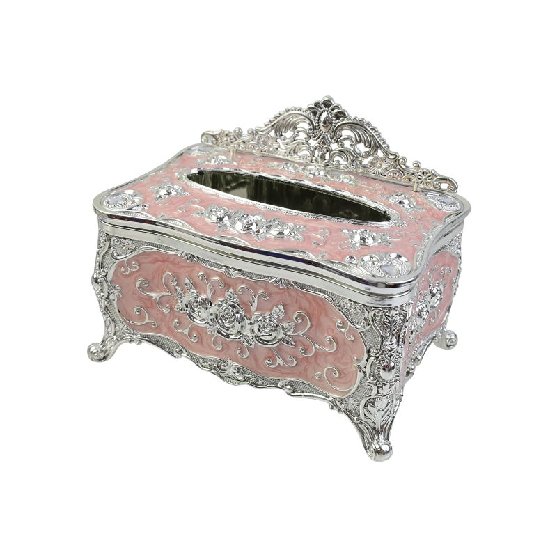 Geesatis Tissue Box Cover, Rectangle Tissue Box Holder, Rectangular Napkin Facial Tissues Holder for Bathroom Toilet Bedroom Living Room Table Desk Office Dresser, 1 Pcs Pink 7.5''x5''x4'' - Image 1