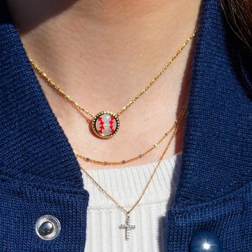 Kendra Scott Baseball 14k Gold-Plated Short Pendant Necklace in Ivory Mother of Pearl, Fashion Jewelry for Women - Image 4