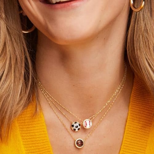 Kendra Scott Baseball 14k Gold-Plated Short Pendant Necklace in Ivory Mother of Pearl, Fashion Jewelry for Women - Image 5