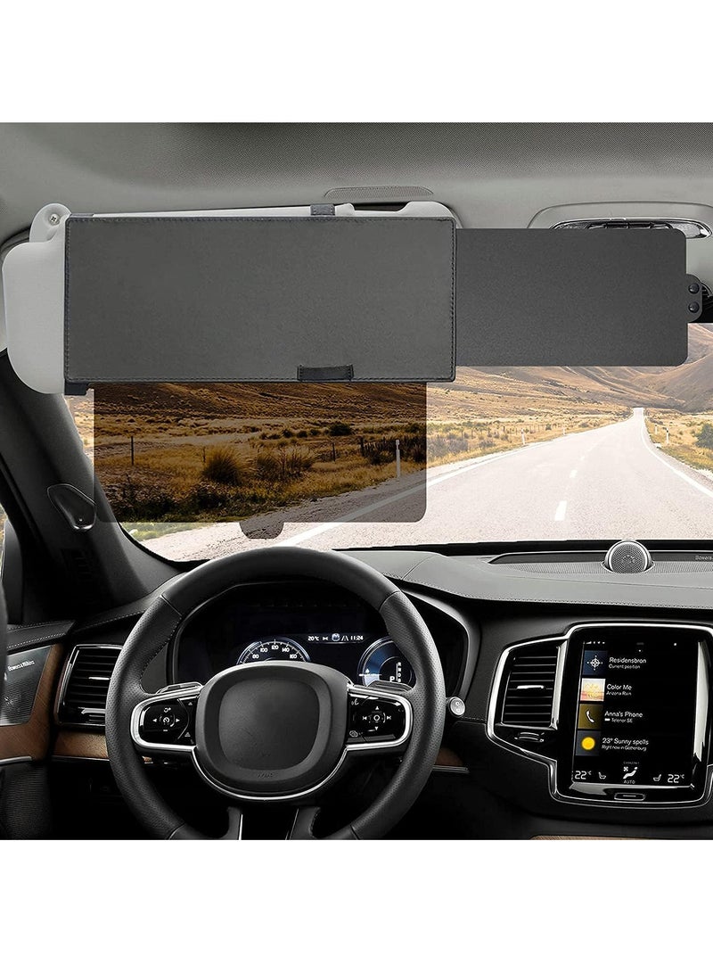 Altheqa Polarized Car Sun Visor Extender, One Pull Down Sunshade See Through Glass and One Side Sunshade Sun Block Piece Snow Blindness Protects from UV Rays Universal Fit for Most of The Cars - Image 1