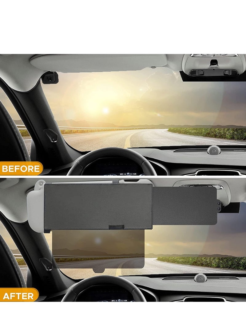 Altheqa Polarized Car Sun Visor Extender, One Pull Down Sunshade See Through Glass and One Side Sunshade Sun Block Piece Snow Blindness Protects from UV Rays Universal Fit for Most of The Cars - Image 5