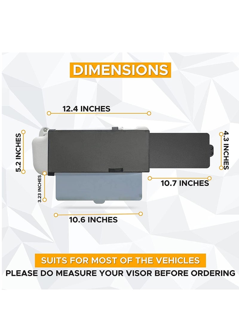 Altheqa Polarized Car Sun Visor Extender, One Pull Down Sunshade See Through Glass and One Side Sunshade Sun Block Piece Snow Blindness Protects from UV Rays Universal Fit for Most of The Cars - Image 2