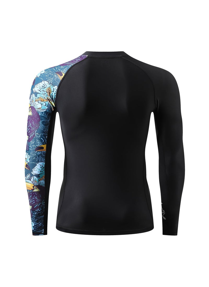 HUGE SPORTS HUGE SPORTS Men's Splice UV Sun Protection UPF 50+ Skins Rash Guard Long Sleeves(HeyToucan, 2XL)  - Image 4