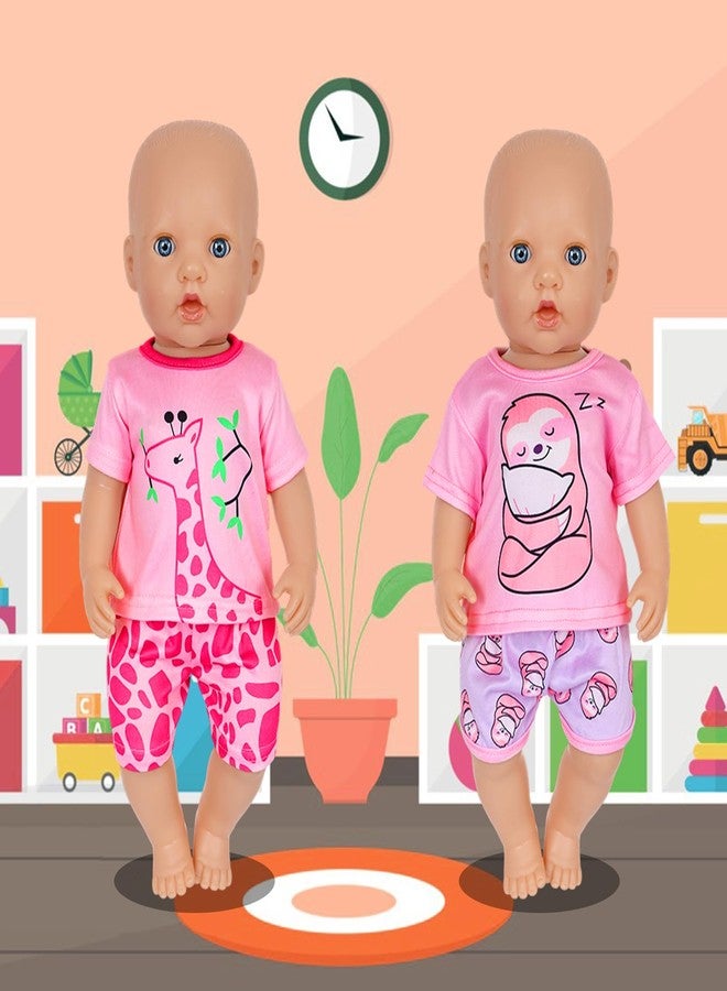 Ecore Fun Girl Doll Clothes, 5 Set 16-18 Inch Baby Doll Clothes and Accessories -Doll Animal Outfits Gift-Tops and Pants - Image 3