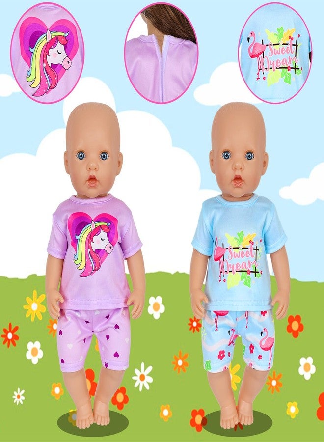 Ecore Fun Girl Doll Clothes, 5 Set 16-18 Inch Baby Doll Clothes and Accessories -Doll Animal Outfits Gift-Tops and Pants - Image 4