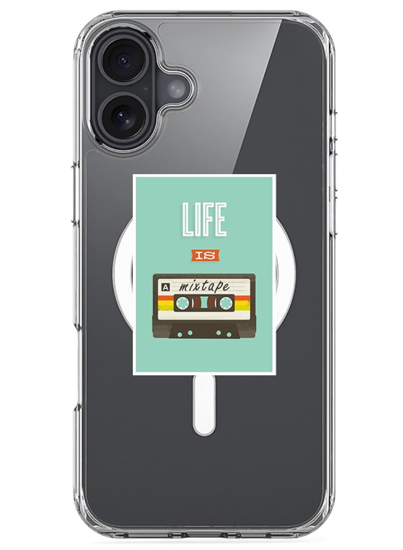 Theodor iPhone 16 Magsafe Magnetic Case Compatible with Wireless Charging, Shockproof Phone Bumper Cover - Life is a Mixtape - Image 1