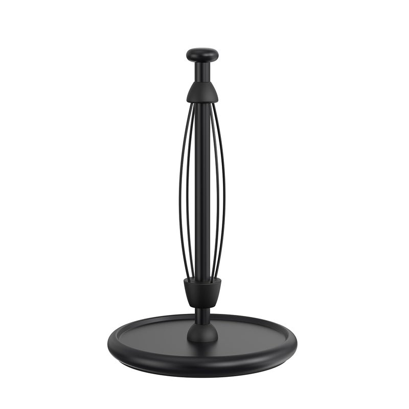 VEHHE Paper Towel Holder Countertop with Weighted Base OneHanded Tear Paper Towel Holder with Damping Function and EVA NonSlip Pad for Bathroom and Kitchen Black - Image 2