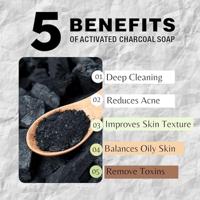 ONE WITH NATURE ONE BAR ACTIVATED CHARCOAL 3.5 OZ 3 PACK - SHAVE, SHOWER, SHAMPOO, FACE, BEARD, BODY, HAIR/SCALP, SUPERFAT OIL INFUSED: AVOCADO, MANGO, OLIVE, COCONUT, ARGAN, MOISTURIZING AND NOURISHING OIL. - Image 2