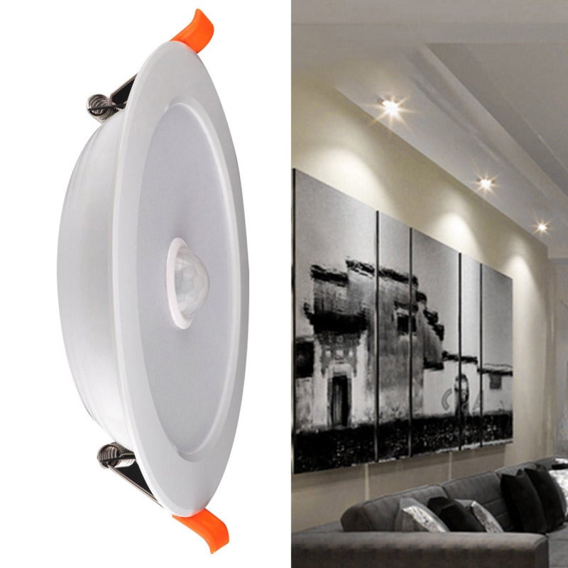 مصباح سقفي LED مدفوع بمستشعر الجسم البشري 12W AC85‑265V للمنزل والداخلي (أبيض دافئ 3000K) - Image 4