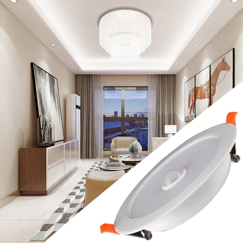 مصباح سقفي LED مدفوع بمستشعر الجسم البشري 12W AC85‑265V للمنزل والداخلي (أبيض دافئ 3000K) - Image 3