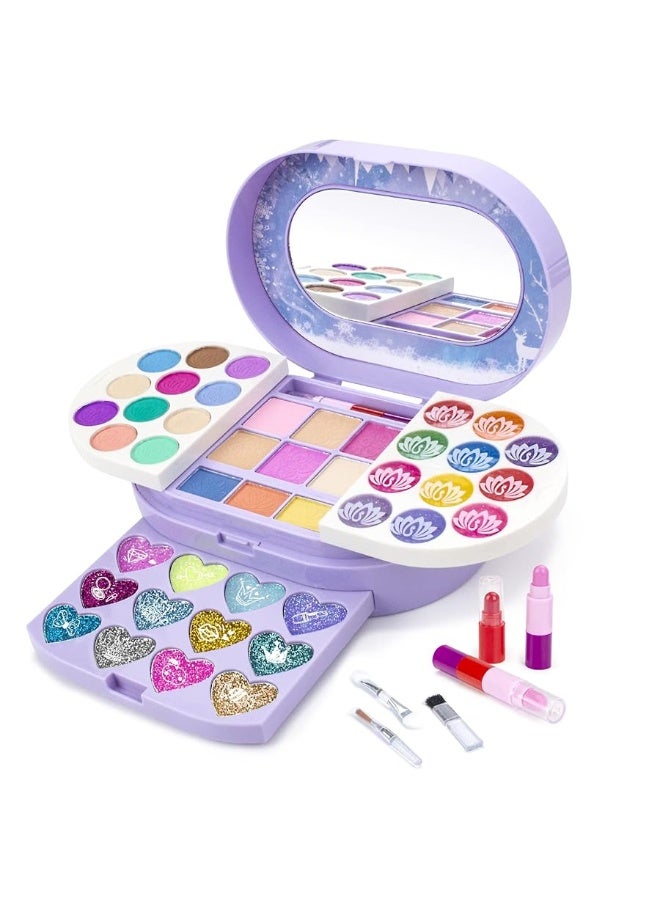 Tomons Kids Washable Makeup Kit, Fold Out Makeup Palette with Mirror, Make Up Toy Gifts for Girls - Safety Tested- Non Toxic - Image 5